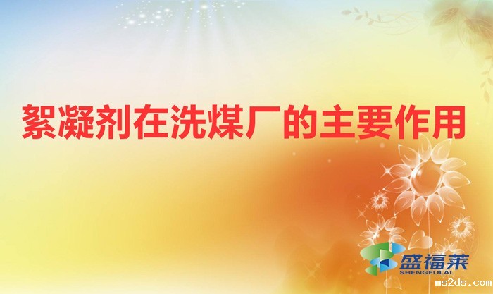 絮凝剂在洗煤厂的主要作用(洗煤专用絮凝剂)